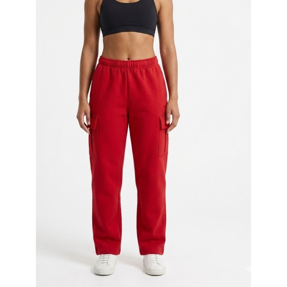 Aritzia TNA Cozy Sweatfleece Mega Cargo Sweatpants Women's Straight Leg Red S